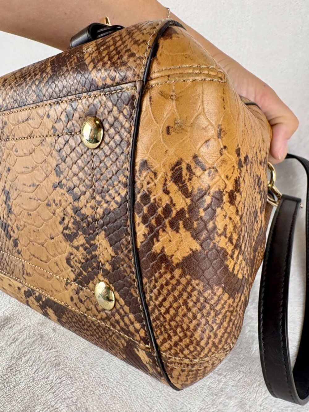 Coach Small Margot Python Embossed Leather Carryall Satchel - Picture 6 of 16